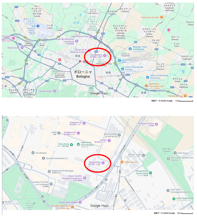 BolognaFiere位置図
